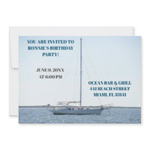 White Sailboat Ocean 50. Boot Geburtstag
