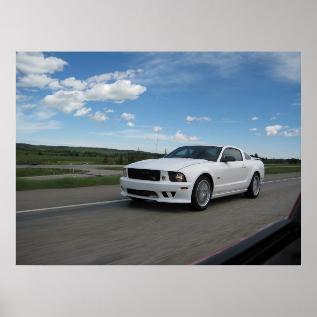 White Saleen Mustang Poster (Vorne)