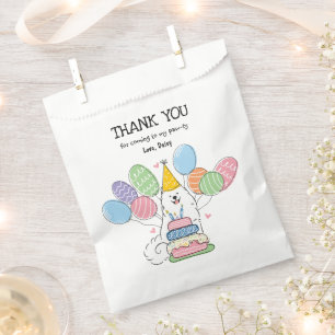 White Samoyed Birthday Party Vielen Dank für Ihr I Geschenktütchen