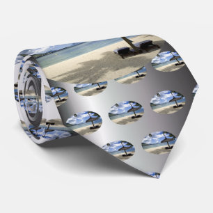 White Sand Beach and Umbrella Krawatte