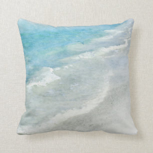 White Sand Beach Wasserfarbe - Aquamarines Aqua Tü Kissen
