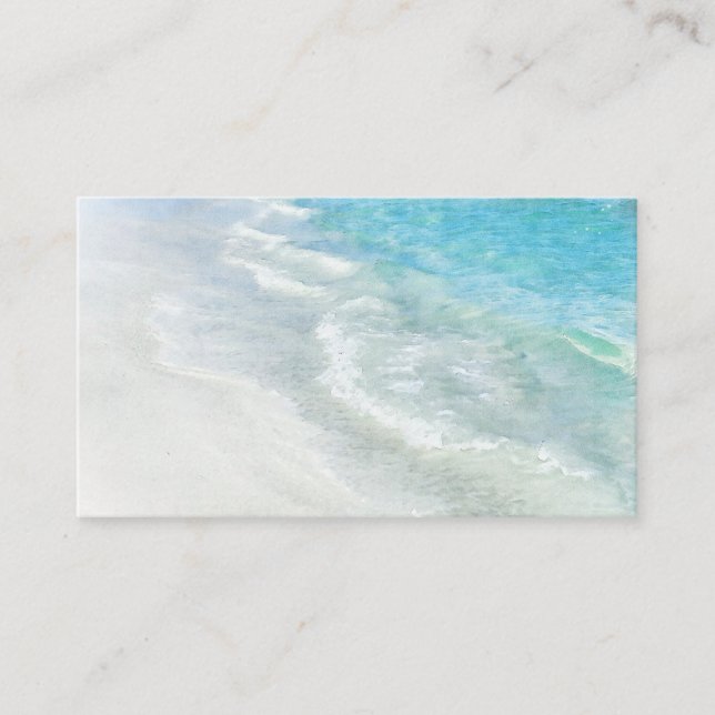White Sand Beach Wasserfarbe - Aquamarines Aqua Tü Visitenkarte (Vorderseite)