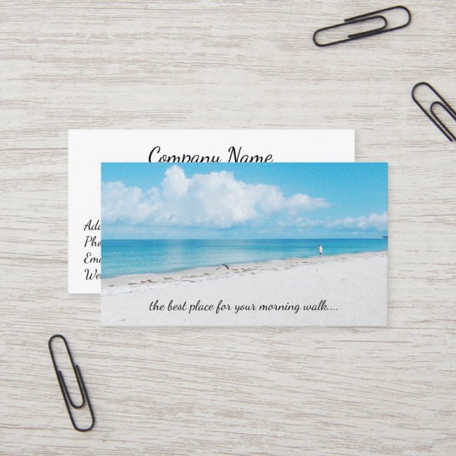 White Sand Business Card Visitenkarte (Vorderseite/Rückseite Beispiel)