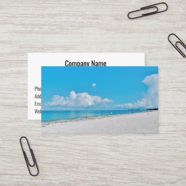 White Sand Business Cards Visitenkarte (Vorderseite/Rückseite Beispiel)