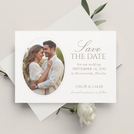 White & Sand | Flat Photo Wedding Save  The Date