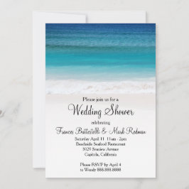White Sand Ocean Beach Wedding Dusche Einladung