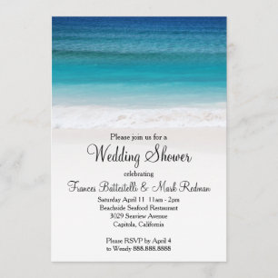 White Sand Ocean Beach Wedding Dusche Einladung