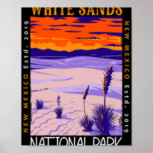 White Sands National Park New Mexico Distressed Vi Poster