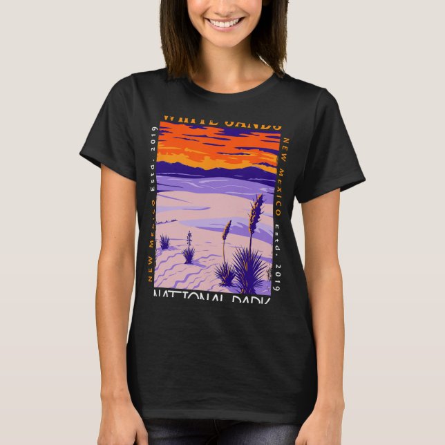 White Sands National Park New Mexico Distressed Vi T-Shirt (Vorderseite)