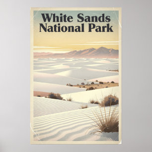 White Sands National Park Retro Poster