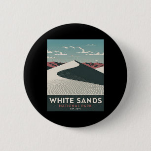 White Sands National Park Vintage Camping Wandern Button