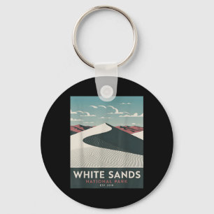 White Sands National Park Vintage Camping Wandern Schlüsselanhänger