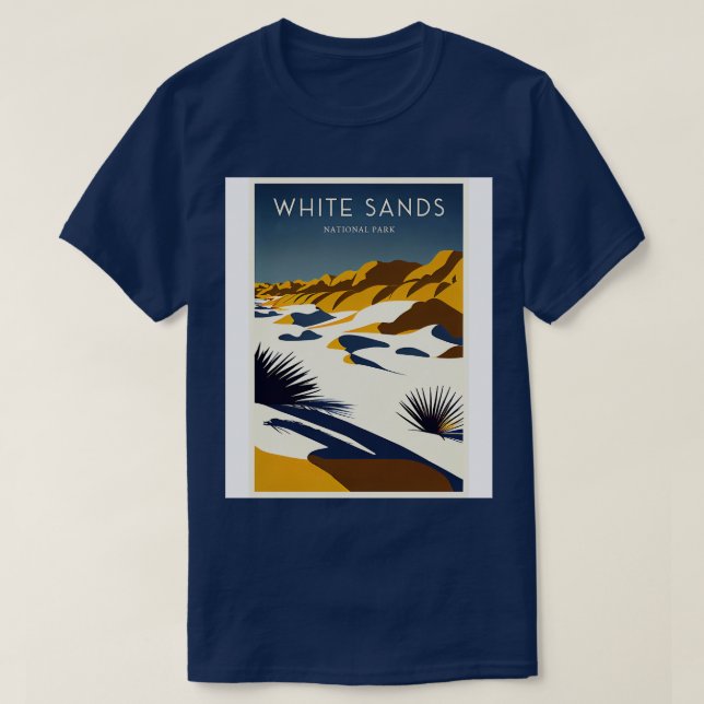 White Sands National Park Vintage Reiseplaner T-Shirt (Design vorne)