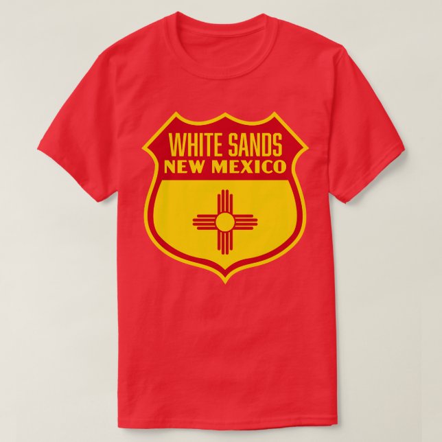 White Sands New Mexico Retail Flaggen Schild Red T-Shirt (Design vorne)