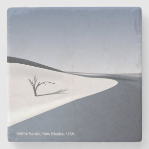 White Sands New Mexico Stone Tile Untersetzer