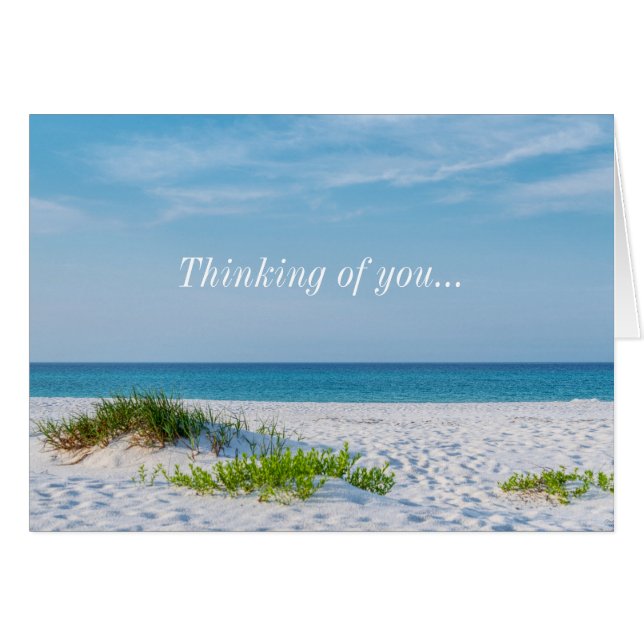 White Sandy Beach Florida Coastline Thinking Card (Vorderseite (Horizontal))