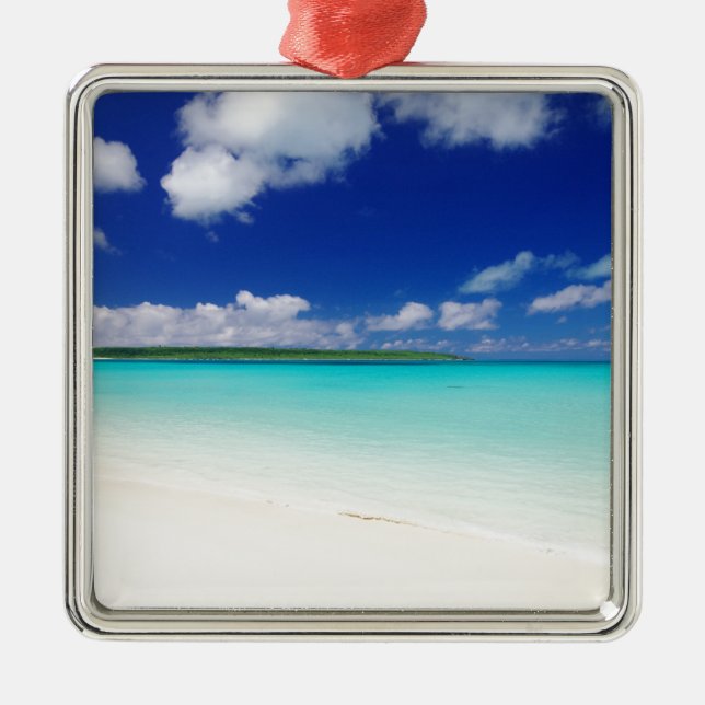 White Sandy Beach, Miyako Island Okinawa Silbernes Ornament (Vorne)