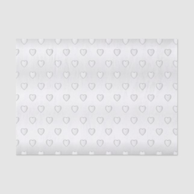 White Satin Diamond Hearts Seidenpapier (Vorderseite)