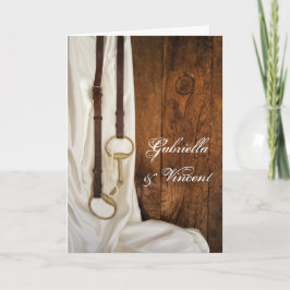 White Satin Horse Bit Western Einladung Hochzeit
