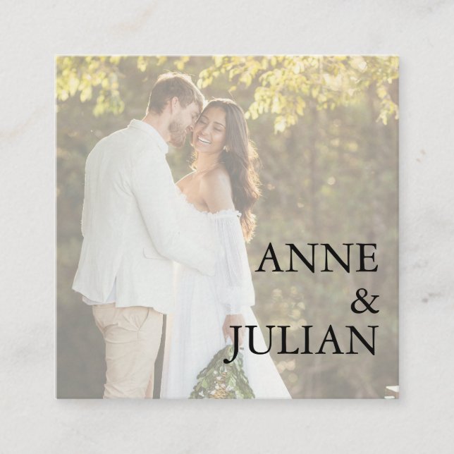 White Scannable QR Code Wedding Enclosure Card Begleitkarte (Vorderseite)