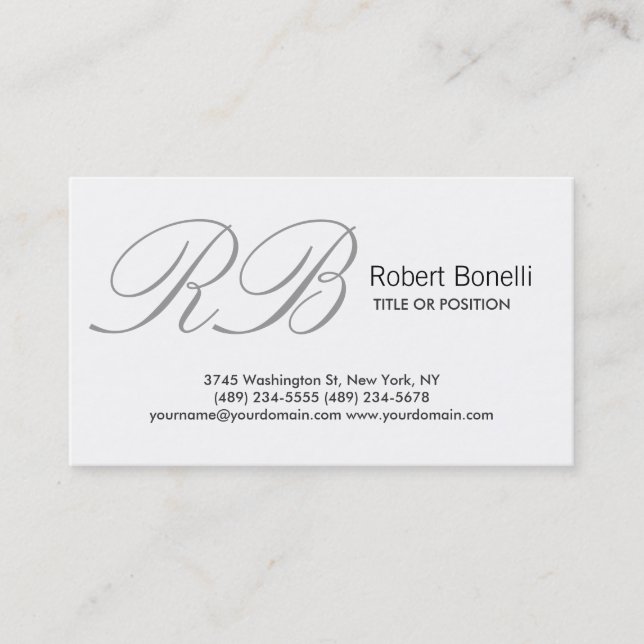 White Schlicht Modern Business Card Visitenkarte (Vorderseite)