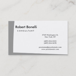 White Schlicht Modern Consultant Business Card Visitenkarte
