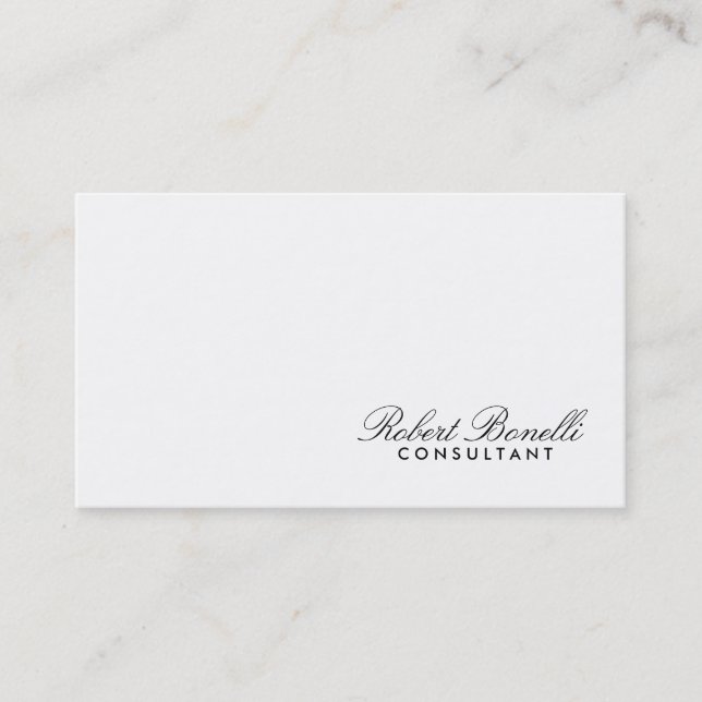 White Schlicht Modern Consultant Business Card Visitenkarte (Vorderseite)
