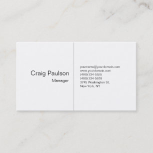 White Schlicht Simple Modern Style Business Card Visitenkarte