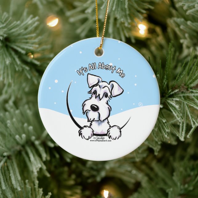 White Schnauzer über mich Keramik Ornament (Baum)