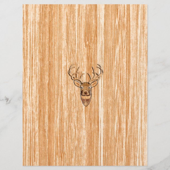 White Schwanz Buck Deer Head Holzkörner Style (Vorderseite)