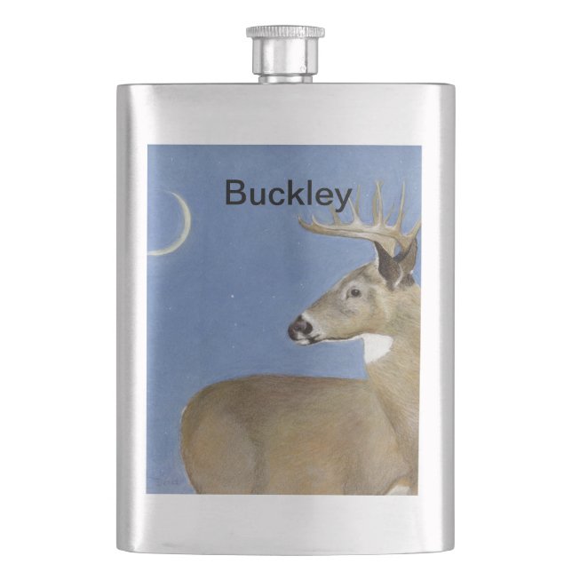 White Schwanz Buck Flachmann (Vorderseite)