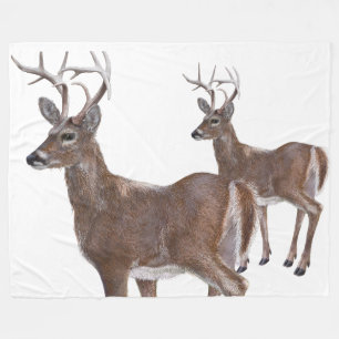 White Schwanz Deer Buck Fleecedecke