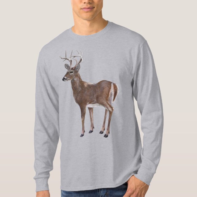 White Schwanz Deer Buck T-Shirt (Vorderseite)