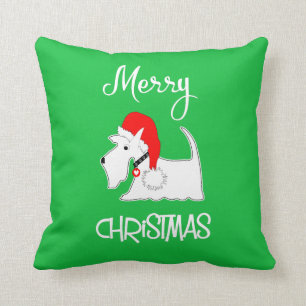 White Scottie Dog Niedlich Festive Dog Liebhaber Kissen