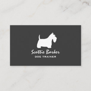 White Scottish Terrier Silhouette   Scottie Dog Visitenkarte