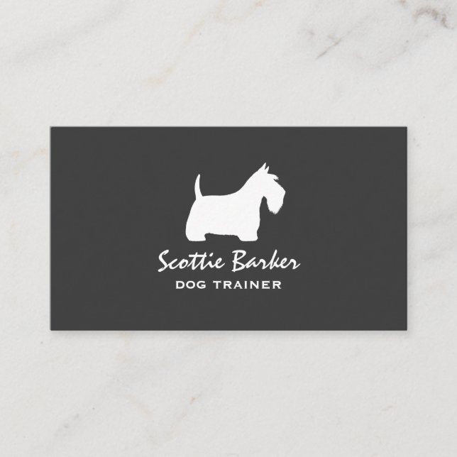 White Scottish Terrier Silhouette | Scottie Dog Visitenkarte (Vorderseite)