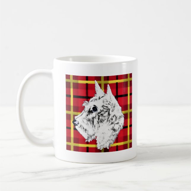 White Scottish Terrier Tasse (Links)
