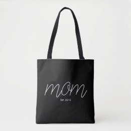 White Script Established Mom Black