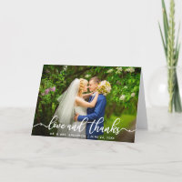 White Script-Liebe und Dankeschön-Foto-Falte