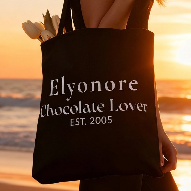 White Script Name Established Chocolate Lover (Von Creator hochgeladen)