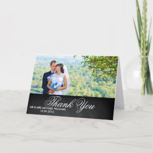 White Script Rustic Wedding Vielen Dank Dankeskarte