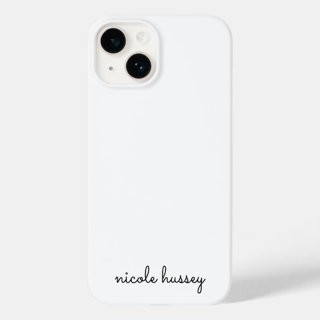 White Script | Stilvolle Monogram Moderne Minimali Case-Mate iPhone Hülle (Rückseite)