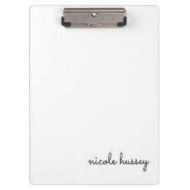 White Script | Stilvolle Monogram Moderne Minimali Klemmbrett