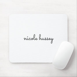 White Script | Stilvolle Monogram Moderne Minimali Mousepad