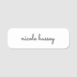 White Script | Stilvolle Monogram Moderne Minimali Namensschild