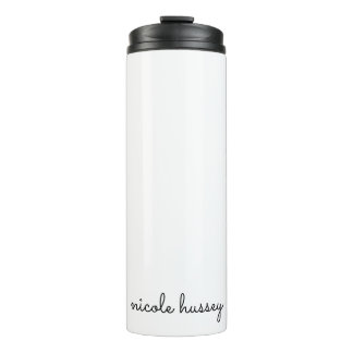 White Script | Stilvolle Monogram Moderne Minimali Thermosbecher