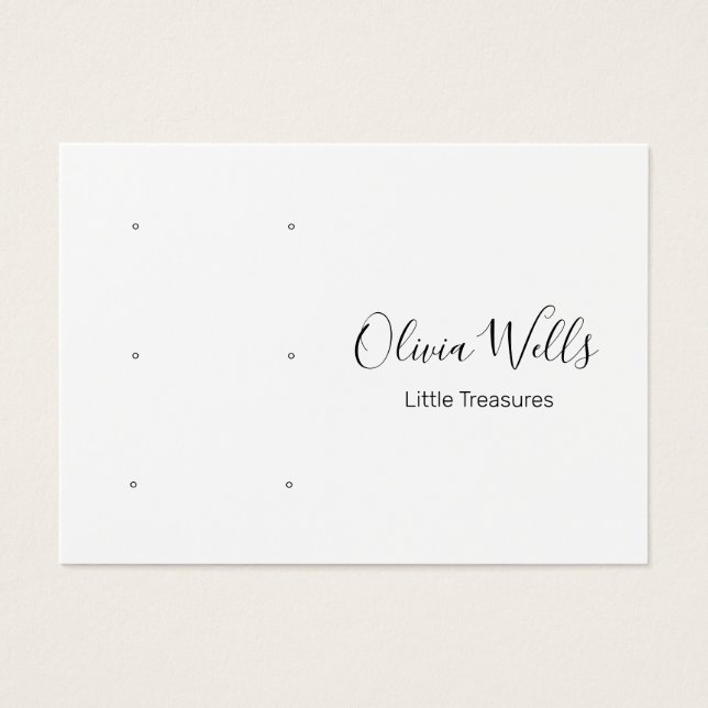 White Script Three Pair Stud Ohrring Holdings (Vorderseite)