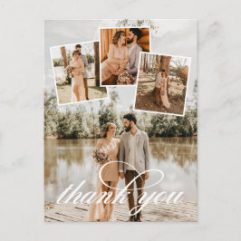 White Script Vielen Dank für Ihr Hochzeitsfoto Col Ankündigungspostkarte