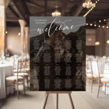 White Script Willkommene Foto Hochzeit 20 Tische