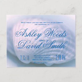 White Seashell Wedding Einladung Postcard Postkarte